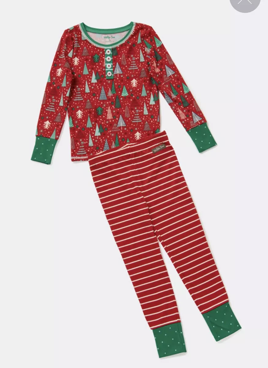 NWT Matilda Jane Klara Girls Tight Fit Christmas Pajama Trees Size