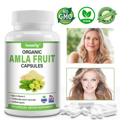 Organic Amla Fruit Capsules 1500mg Antioxidant Immune Support 30-120 Pills