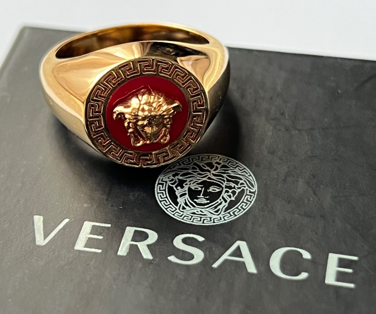 VERSACE ゴールド メドォーサリング 14K Yellow Gold Plated Gianni VERSACE RING MEDUSA Head Face