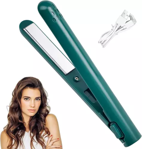 Mini Dual-Purpose Curling Iron 2 in 1 Travel Hair Straightener USB Curler Fast - Picture 6 of 15