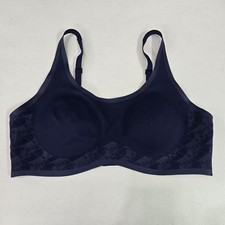 PINK Victoria's Secret Women Bra M Navy Geometric Bralette Wireless Strap