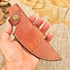 HANDMADE BELT SHEATH HOLSTER Genuine Leather Cover FIXED BLADE KNIFE EDC 386X