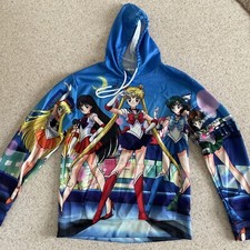 Anime Unbranded Sailor Moon Five Guardian Character Hoodie Kangaroo Pocket XL