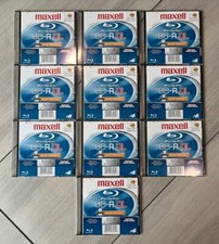 10 PACK Maxell BD-R DL 50GB 1-4X Inkjet Printable Blu-ray Disc NEW SEALED