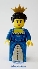 NEW Lego Castle QUEEN MINIFIG Blue & Gold Dress Crown Princess Female Girl 7079