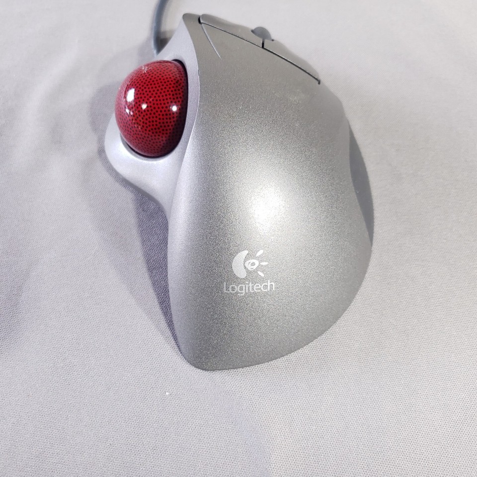 Logitech TrackMan Wheel Track Ball Mouse USB Optical Trackball Works T