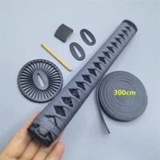 26CM Tsuka Alloy Fuchi Kashira Tsuba Silk Sageo Brass Habaki Seppas Fitting