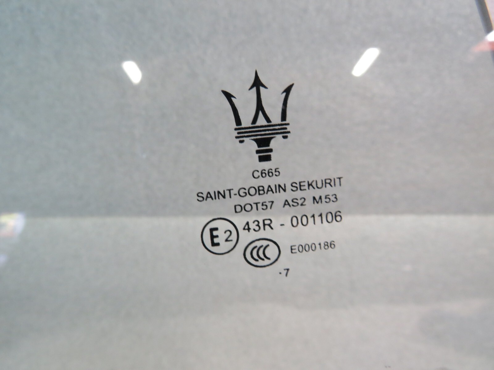 Maserati Ghibli, RH, Right, Rear Door Glass Window, Used, P/N 670038121