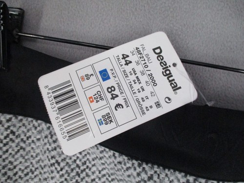 Desigual Skirt Womens 10 Grey Black NWT Mini Floral Embroidered Heart Suede A - Picture 11 of 17