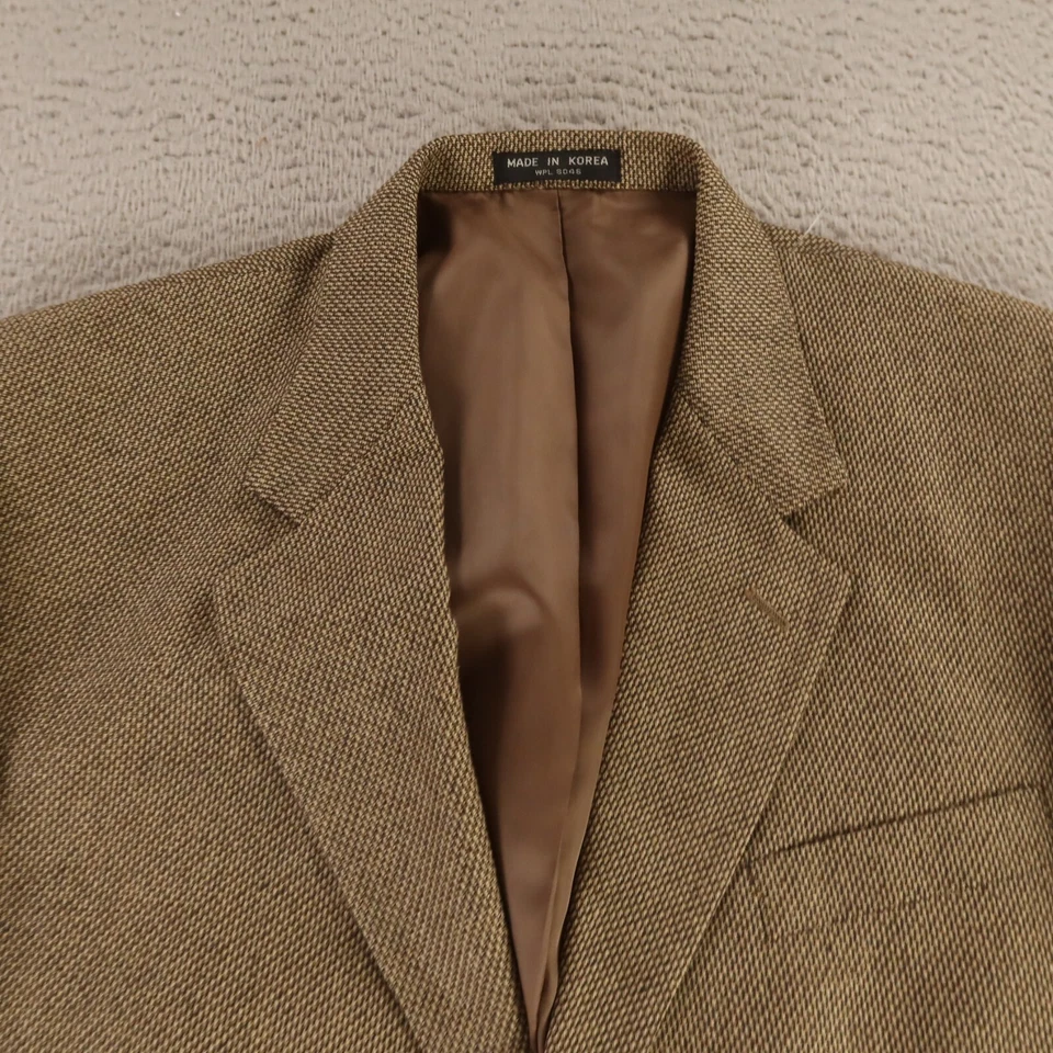 Chaqueta de tweed vintage M MT marrón ojo de pájaro 100 % lana Pantex Italia Blazer 43L Foto 2 de 4