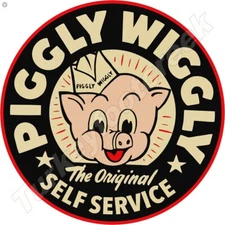 Piggly Wiggly Self Service 11.75" Round Metal Sign