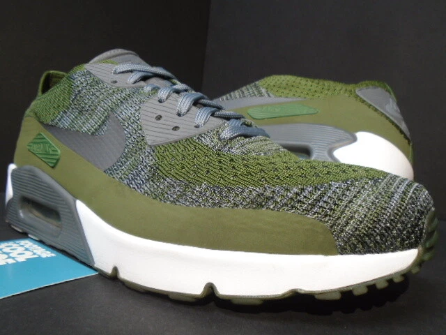2017 NIKE AIR MAX 90 ULTRA 2.0 FLYKNIT ROUGH GREEN GREY WHITE 1 875943 300 10