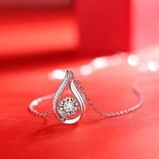 1ct Pendant Necklace White Gold Diamond Test Pass Lab-Created VVS1/D/Excellent