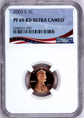 2003-S Lincoln Cent Graded PF69RD Ultra Cameo by NGC