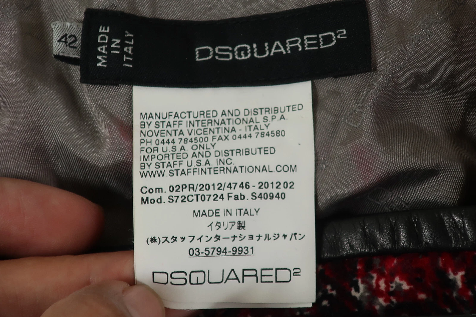 New NWT DSQUARED2 Cotton Leather Trim Bodycon Dress S M 42 4 5 6