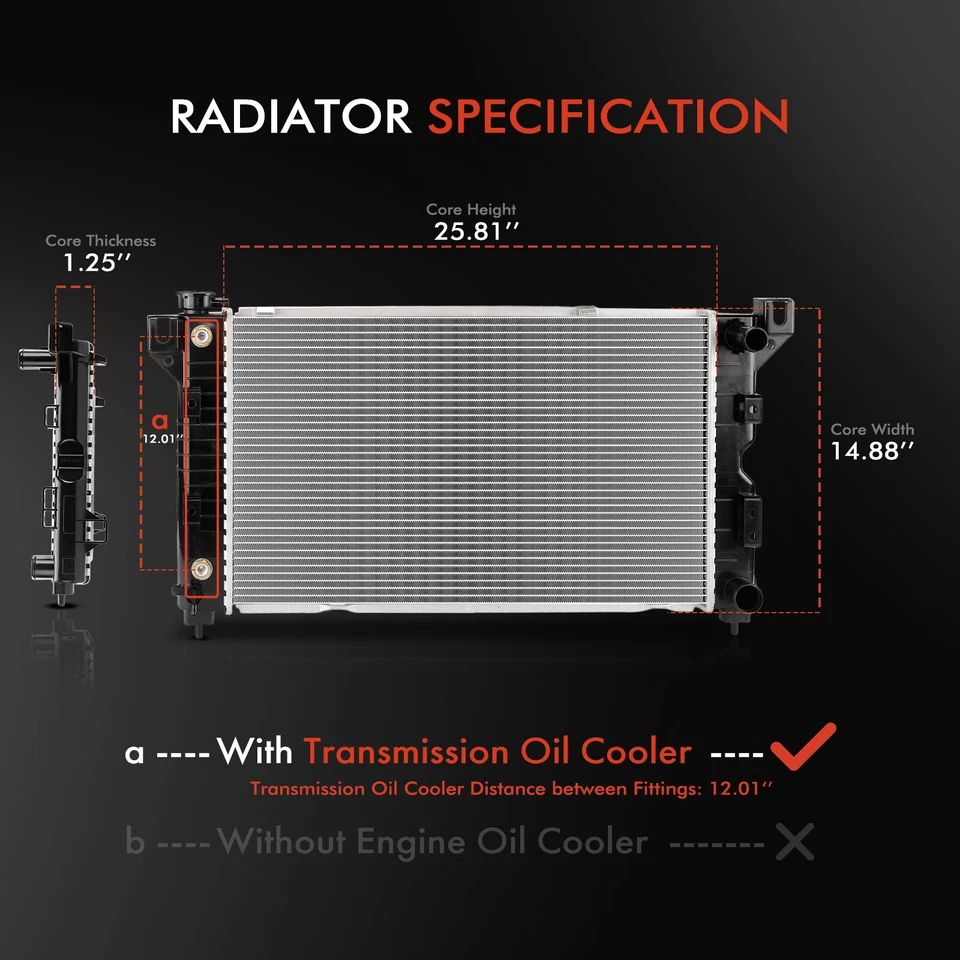 Nuevo radiador de aluminio para Chrysler Grand Voyager Town & Country Dodge Plymouth Foto 2 de 4