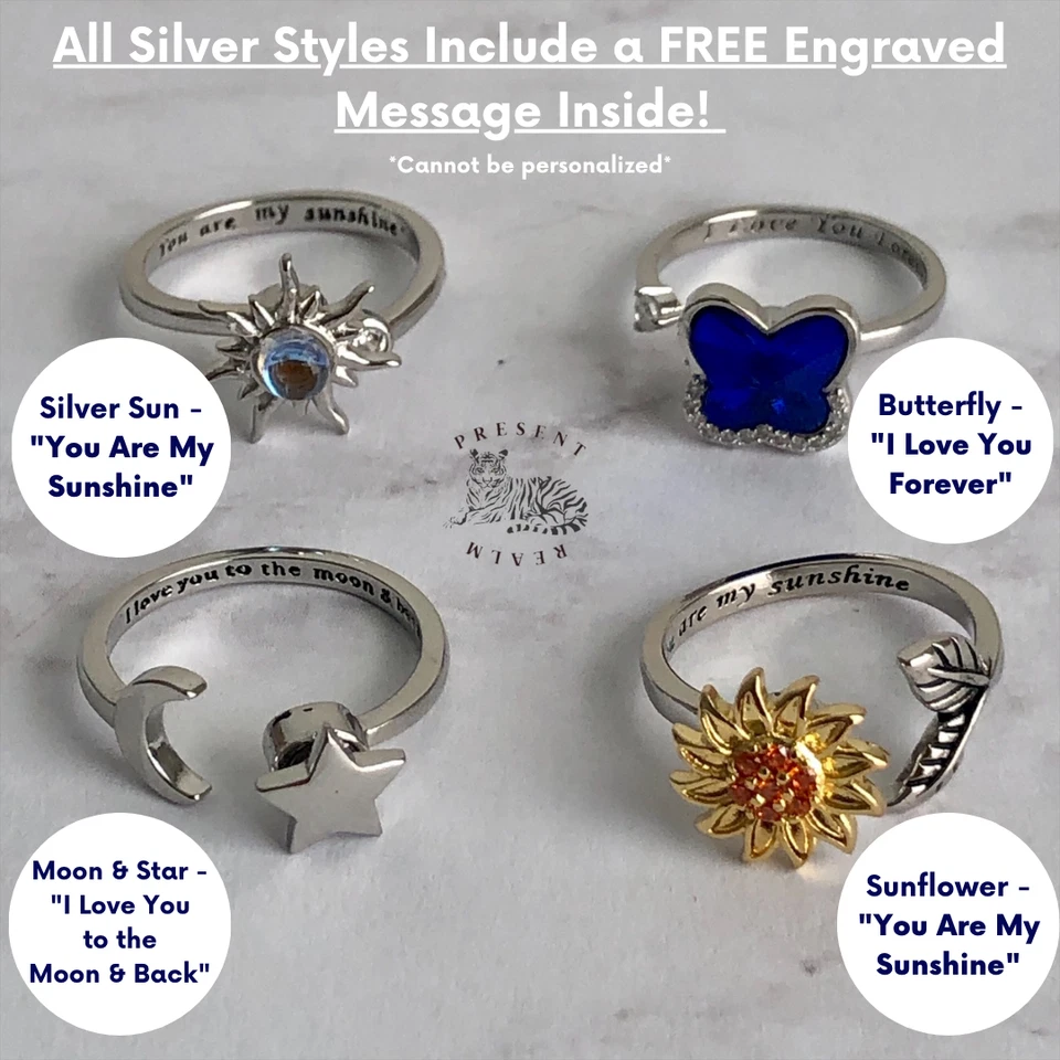 Anillo Fidget - Ansiedad Alivio del Estrés Anillo Giratorio para Enfoque y Relajación Foto 3 de 4