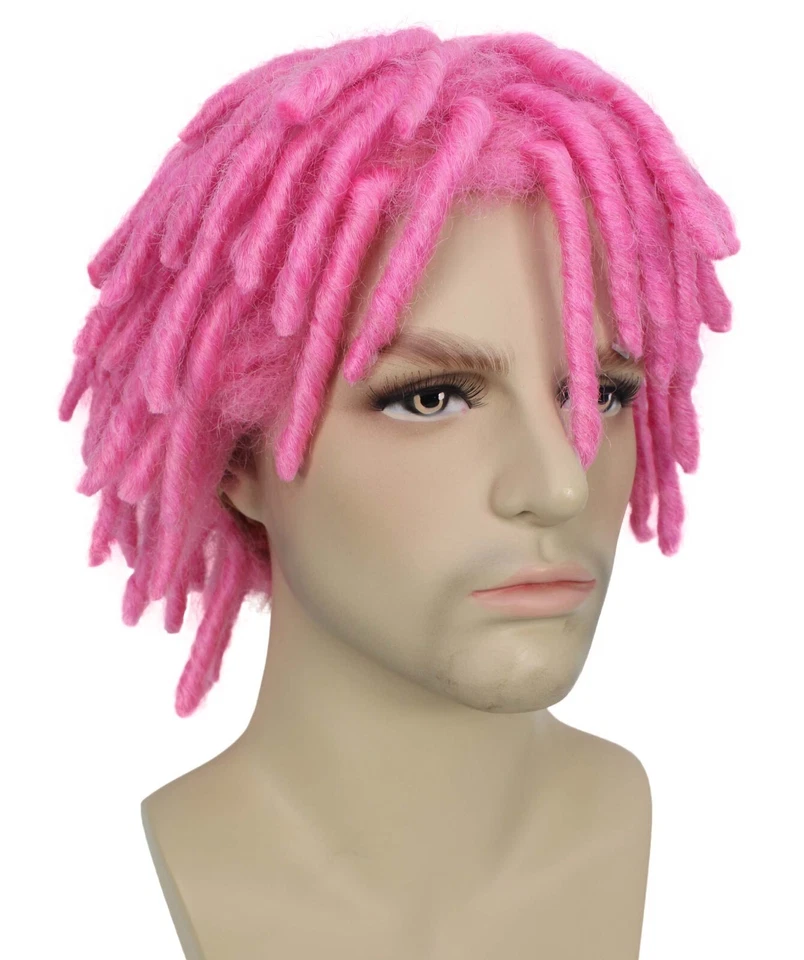 Peluca HPO Hombre Animada Serie SiFi Rosa Rasta, Fibra Sintética, HM-1515 Foto 3 de 4