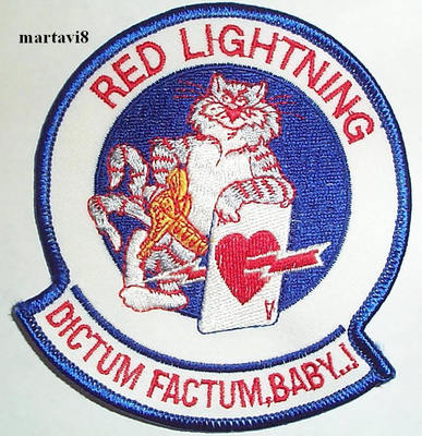 US. Navy F-14 Tomcat ''''VF-194 Red Lightning'''' Tuchabzeichen/Aufnäher (F14-16)