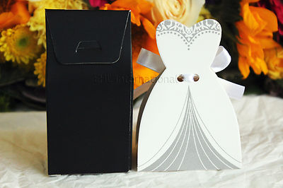 open lace back dress 100pcs Party Wedding Favor Dress & Tuxedo Bride and favor Boxes