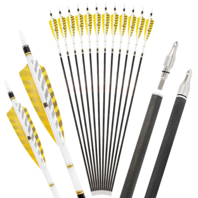 31 Flèches Carbone SHARROW SP250-600 – Vannes Caoutchouc – Chasse à L’arc/cible – Neuf