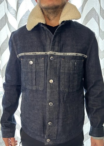 Giacca denim Emporio Armani da uomo 3 pezzi colletto fodera rimovibile taglia 52 - Foto 2 di 9