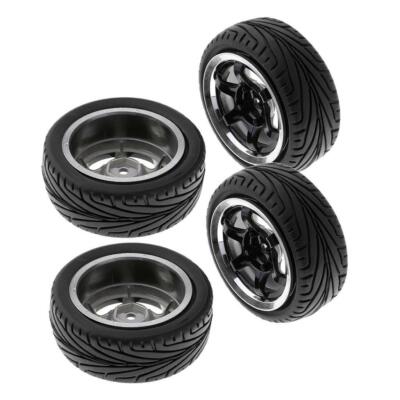 4 Stück RC Modellfahrzeug Rad Reifen Felgensatz 12 mm Sechskant für 1/10 On Road Auto