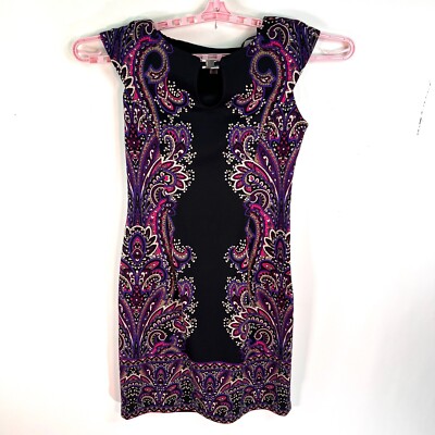 New York & Company Sheath Dress Womens Size 8 Purple Black Paisley Poly Spandex | eBay New York & Company Sheath Dress Womens Size 8 Purple Black Paisley Poly Spandex | eBay