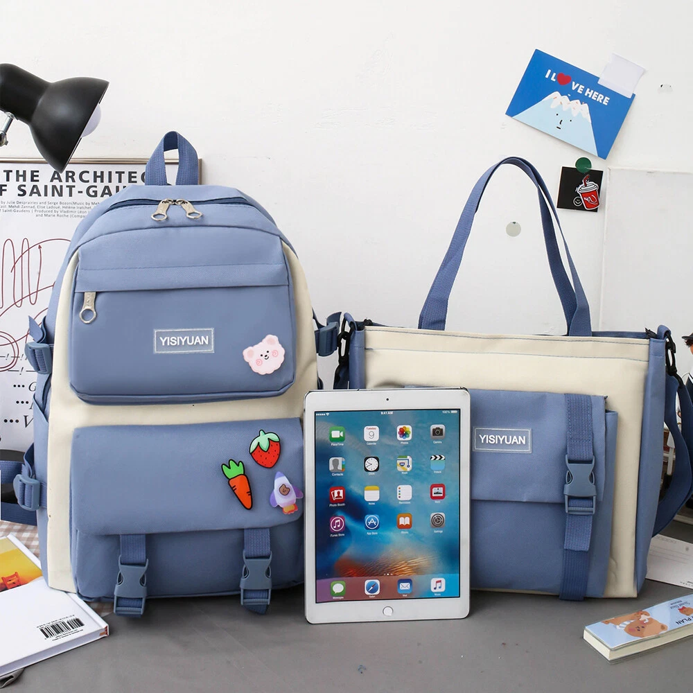 5Pcs Girls School Bag Set Women Backpack Student Bookbag Travel Bag Handbag - Picture 8 of 24