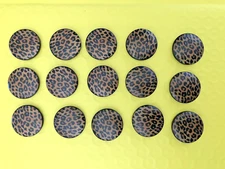Animal Print - Leopard Print Flat Shank Round Buttons 1" - 16 ct Buttons