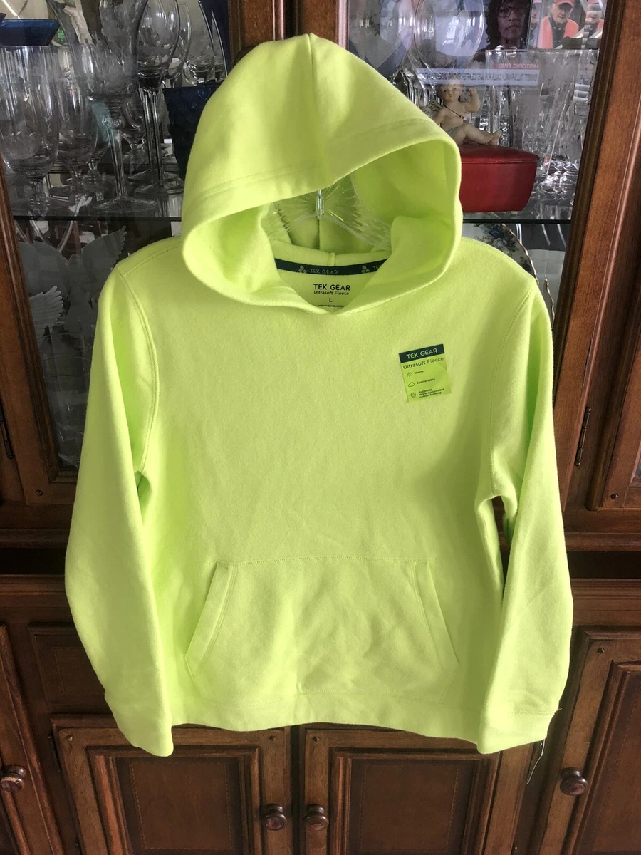 Tek Gear Women Ultra Soft Fleece Hoodie Large L Lime Envy Vibrant Color NWT  WOW