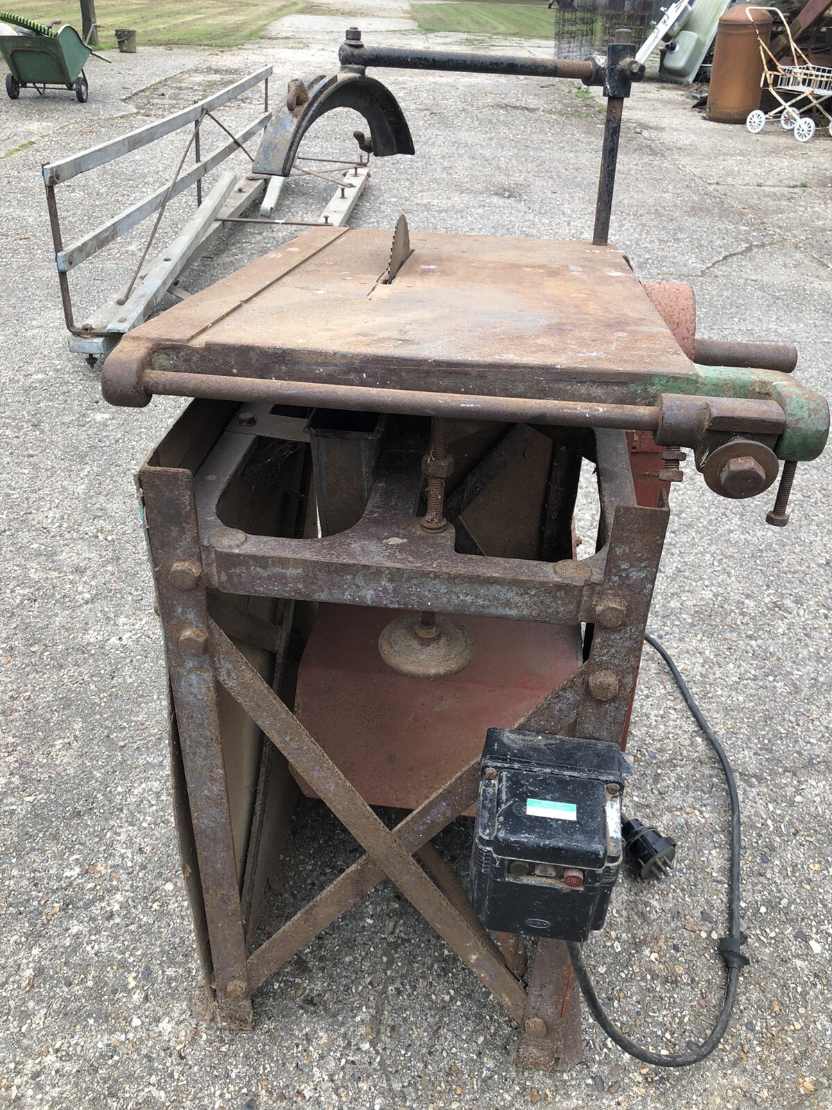 Vintage Heavy Circular Saw Bench 76cm Height eBay