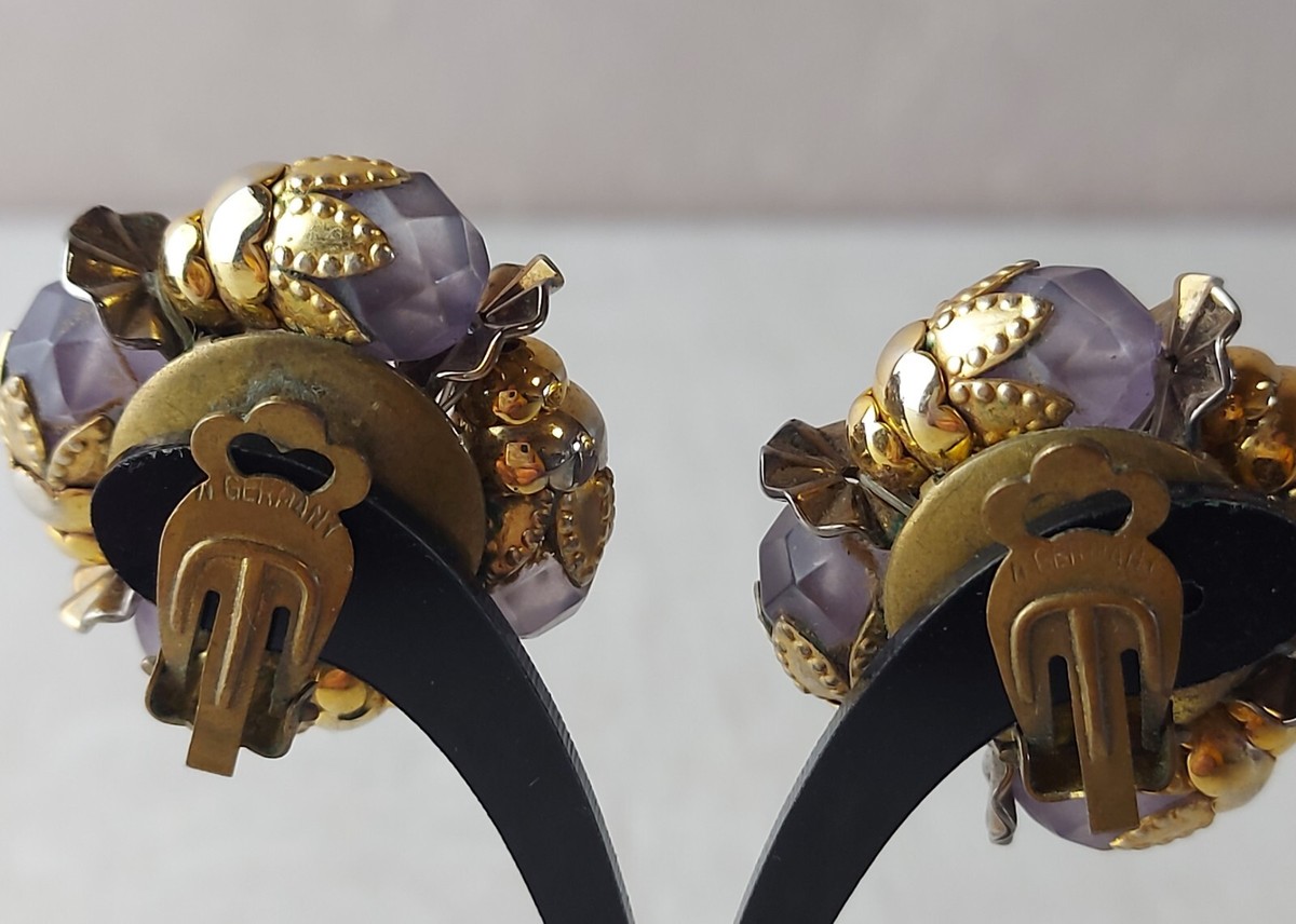 RARES CLIPS D'OREILLES métal et pierres turquoises signées SAVINI PARIS EUR 25,00 - FR