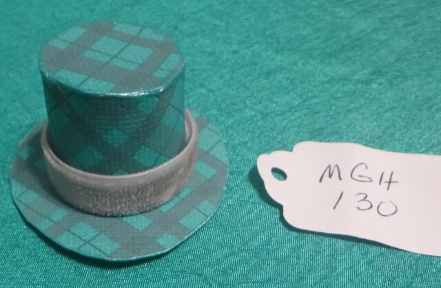Teal Plaid Top Hat Gray Velvet Band Mego 8" Tommy Chelsea Barbie MGH130 Teal Plaid Top Hat Gray Velvet Band Mego 8" Tommy Chelsea Barbie MGH130