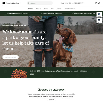 Website-Design für Haustierbedarf mit kostenlosem VPS-Webhosting und -Install...
