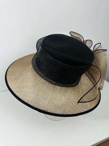 Cappello First Avenue Donna Nero e Fibra Naturale Occasione Tesa Larga con Fiocco MotB - Foto 5 di 12