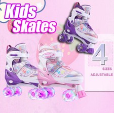 Quad Roller Skates for Girls Boys Triple Lock Mesh Breathable Size Adjustable