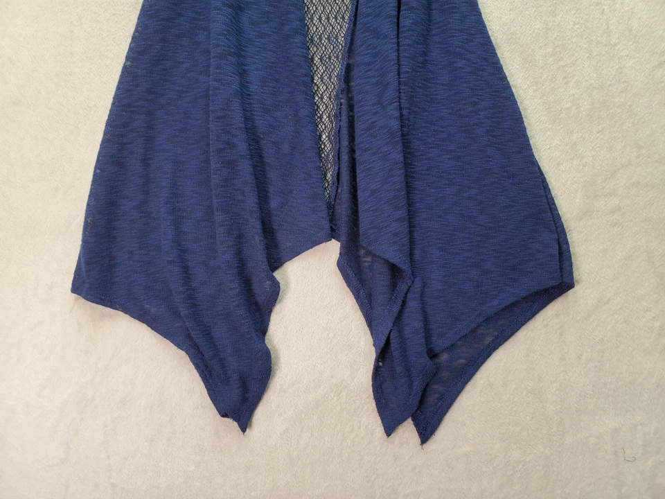 Cárdigan AriZona Niñas Grande Azul Tejido Crochet Poliéster Manga Larga Frente Abierto Foto 3 de 4