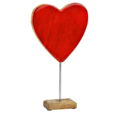AUFSTELLER - HERZ aus Mangoholz Dekoration Liebe Geschenkidee Hochzeit