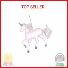 Matte Pink Unicorn with Glitter Christmas Tree Ornament T2558