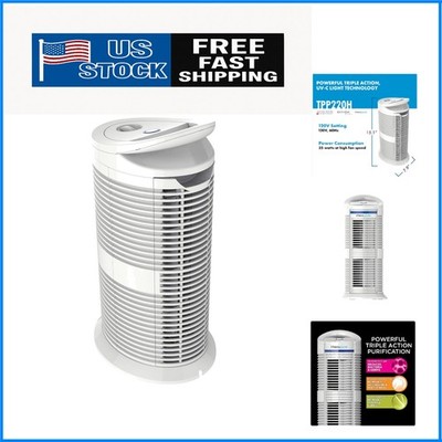 Three-Speed HEPA Air Purifier with Long-Term Filter - 70 Sq Ft Capacity - White