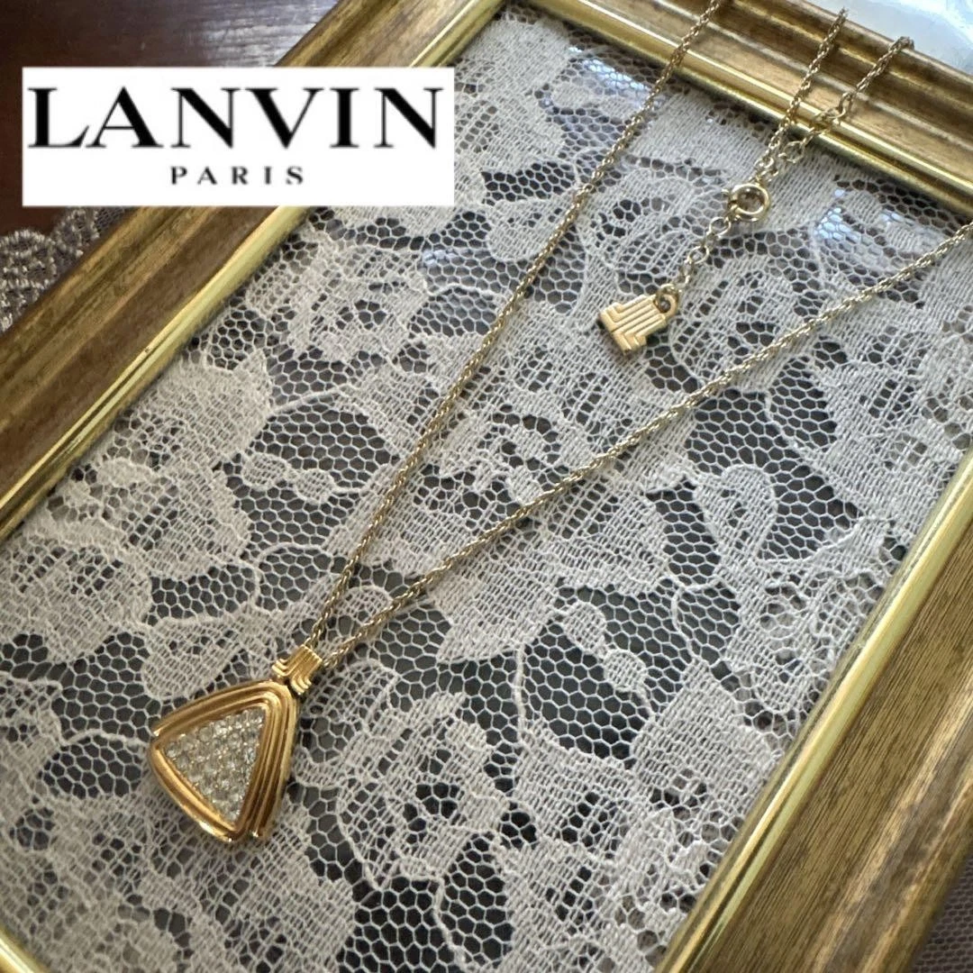 LANVIN PARIS ヴィンテージ ロングネックレス カラーストーン 当時物