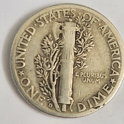 1944 D Mercury Dime VF Very Fine 90% Silver 10c US Coin Collectible