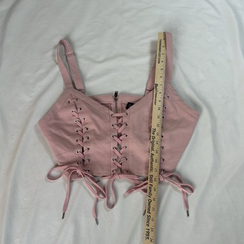 Dolls Kill Top Damen 1X Club Exx Korsett Bustier Rosa Schnür Harness BH Goth - Bild 8 von 15