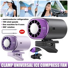Portable Quiet Clip On Fan with LED Display For Camping Office Home Stroller Car