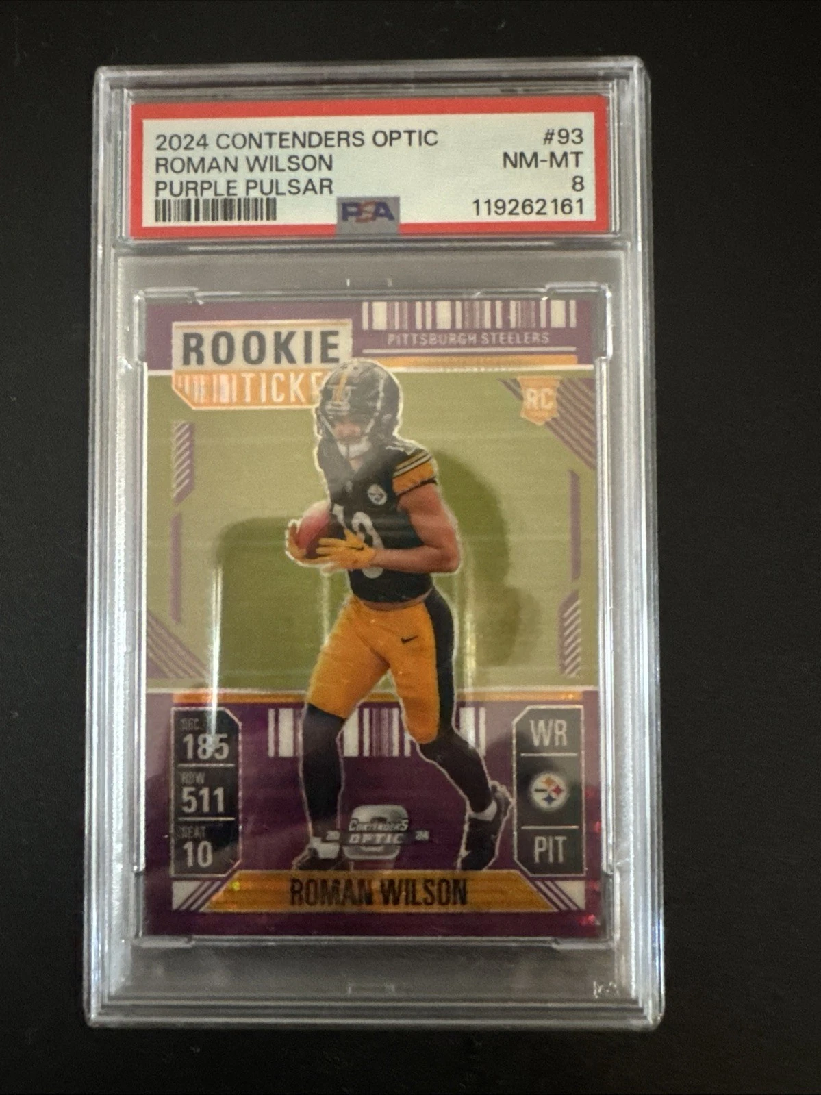 Roman Wilson Panini Contenders Optic #93 Purple Pulsar
