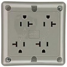 Leviton 20A 125V Industrial Heavy Duty 4-In-1 Grounding Receptacle Gray