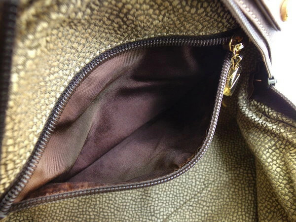Borbonese Handbag Pattern Beige x Brown Women's B… - image 7