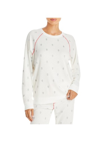 P.J. SALVAGE Intimates Ivory Waffle-Knit Crewneck Holiday Pajama Top S - Picture 5 of 6