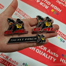 3Pcs Zinc Alloy 6.4L Super SCAT PACK Bee Emblems Fender Badges 3D Sticker Decals
